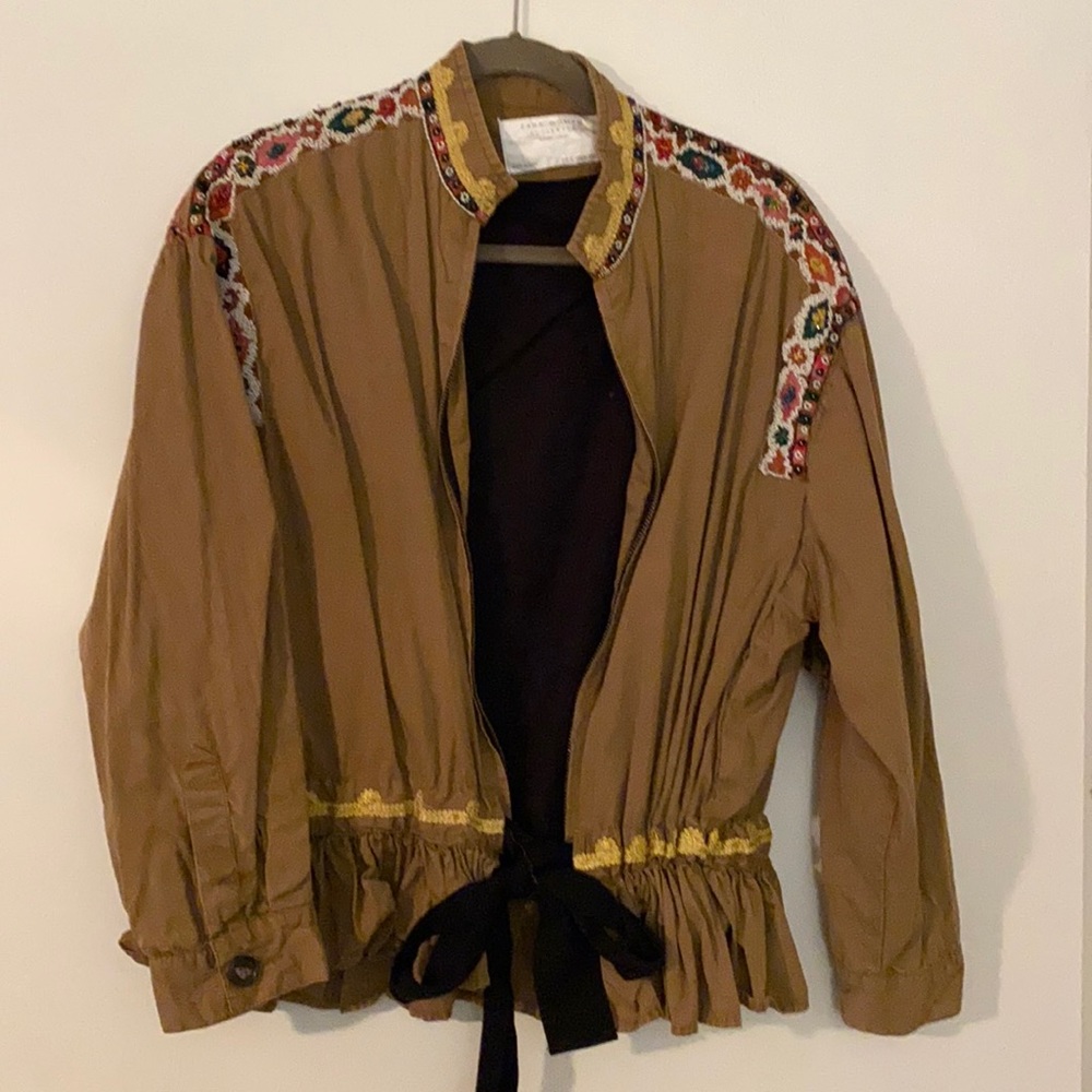 Zara jacket with embroidery beaded detail.
